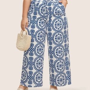 New w/ Tags Bloomchic Bandana‎ Print Drawstring Wide Leg Pants Size 22/24 NWT 3X
